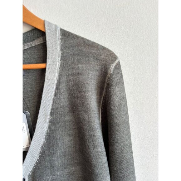 Guess Mens V-Neck Long Sleeve Button-Up Wool Classic Cardigan Sweater Gray  M - Picture 3 of 13